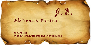Jánosik Marina névjegykártya